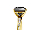 Yellow gold Fancy Black Princess Cut Diamond Engagement Ring with Side Stone Accents and Four-Prong Setting_29