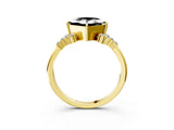 Yellow gold Fancy Black Princess Cut Diamond Ring with Side Stones and Four-Prong Setting_39