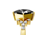 Yellow gold Fancy Black Princess Cut Diamond Ring with Side Stones and Four-Prong Setting_41