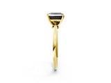 Yellow gold Fancy Black Princess Cut Diamond Solitaire Engagement Ring with Classic Band and Four-Prong Setting_14