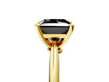 Yellow gold Fancy Black Princess Cut Diamond Solitaire Engagement Ring with Classic Band and Four-Prong Setting_17