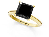 Yellow gold Fancy Black Princess Cut Diamond Solitaire Engagement Ring with Classic Band and Four-Prong Setting_37