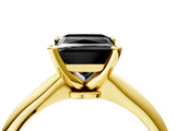 Yellow gold Fancy Black Princess Cut Diamond Solitaire Engagement Ring with Classic Band and Four-Prong Setting_40