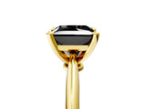 Yellow gold Fancy Black Princess Cut Diamond Solitaire Engagement Ring with Classic Band and Four-Prong Setting_41