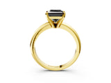 Yellow gold Fancy Black Princess Cut Diamond Solitaire Engagement Ring with Round Band and Four-Prong Setting_87