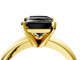 Yellow gold Fancy Black Princess Cut Diamond Solitaire Engagement Ring with Round Band and Four-Prong Setting_88