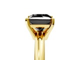 Yellow gold Fancy Black Princess Cut Diamond Solitaire Engagement Ring with Round Band and Four-Prong Setting_89