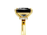 Yellow gold Fancy Black Princess Cut Diamond Solitaire Ring with Classic Band and Four-Prong Setting_5