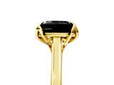 Yellow gold Fancy Black Princess Cut Diamond Solitaire Ring with Flower Prong Setting and Classic Band_17