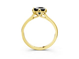 Yellow gold Fancy Black Princess Cut Diamond Solitaire Ring with Flower Prong Setting and Classic Band_39