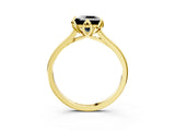 Yellow gold Fancy Black Princess Cut Diamond Solitaire Ring with Flower Prong Setting and Classic Band_63