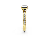 Yellow gold Fancy Black Princess Cut Diamond Solitaire Ring with Pavé Accents and Four-Prong Setting_2