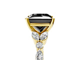 Yellow gold Fancy Black Princess Cut Diamond Solitaire Ring with Side Stones and Four-Prong Setting_17