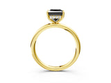 Yellow gold Fancy Black Princess Cut Diamond Solitaire Ring with Thin Band and Four-Prong Setting_3