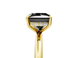 Yellow gold Fancy Black Princess Cut Diamond Solitaire Ring with Thin Band and Four-Prong Setting_5