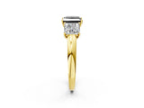 Yellow gold Fancy Black Princess Cut Diamond Three-Stone Ring with Four-Prong Setting and Classic Band_2