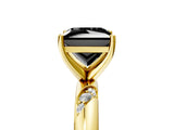 Yellow gold Fancy Black Princess Cut Solitaire Diamond Engagement Ring with Twisted Pave Band and Four-Prong Setting_8