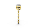 Yellow gold Fancy Black Princess Cut Solitaire Diamond Ring with Infinity Twist Band and Four-Prong Setting_2
