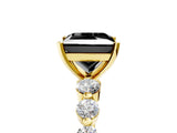 Yellow gold Fancy Black Princess Cut Solitaire Diamond Ring with Pave Band and Four-Prong Setting_5