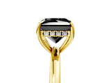 Yellow gold Fancy Black Princess Cut Solitaire Diamond Ring with Prong Setting and Plain Band_5