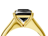 Yellow gold Fancy Black Princess Cut Solitaire Diamond Ring with Six-Prong Setting and Classic Band_16