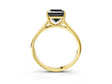 Yellow gold Fancy Black Princess Cut Solitaire Engagement Ring with Tapered Band and Four-Prong Setting_6