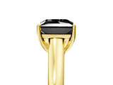Yellow gold Fancy Black Princess Cut Solitaire Engagement Ring with Tapered Band and Four-Prong Setting_8