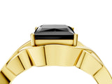 Yellow gold Fancy Black Princess Cut Solitaire Intertwined Band Prong Setting Ring_4