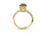 Yellow gold Fancy Black Princess Cut Solitaire Split Shank Pave Diamond Engagement Ring with Four-Prong Setting_39
