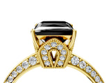 Yellow gold Fancy Black Princess Cut Solitaire Split Shank Pave Diamond Engagement Ring with Four-Prong Setting_40