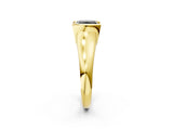 Yellow gold Fancy Black Princess Cut Solitaire Tension Set Diamond Ring with Split Shank Band_2