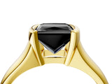 Yellow gold Fancy Black Princess Cut Solitaire Tension Set Diamond Ring with Split Shank Band_4
