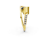 Yellow gold Fancy Black Princess Cut Solitaire Tension-Set Diamond Split Shank Ring_2