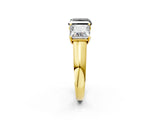 Yellow gold Fancy Black Princess Cut Three-Stone Diamond Ring with Prong Setting on a Classic Band_14