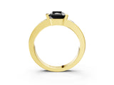 Yellow gold Fancy Black Radiant Cut Brilliant Channel-Set Diamond Ring with Bezel Prong Setting_3