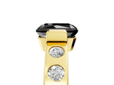 Yellow gold Fancy Black Radiant Cut Brilliant Channel-Set Diamond Ring with Bezel Prong Setting_5
