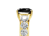 Yellow gold Fancy Black Radiant Cut Brilliant Diamond Pavé Band with Six-Prong Setting_5