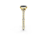 Yellow gold Fancy Black Radiant Cut Brilliant Pavé Band Solitaire with Four-Prong Setting_2