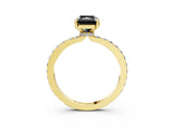 Yellow gold Fancy Black Radiant Cut Brilliant Pavé Band Solitaire with Four-Prong Setting_3
