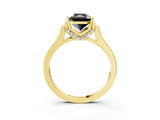 Yellow gold Fancy Black Radiant Cut Brilliant Solitaire Diamond Ring with Channel Set Band and Bar Prong Setting_3