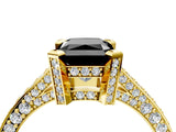 Yellow gold Fancy Black Radiant Cut Brilliant Split Shank Pave Solitaire Ring with Four-Prong Setting_4