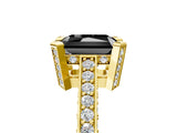Yellow gold Fancy Black Radiant Cut Brilliant Split Shank Pave Solitaire Ring with Four-Prong Setting_5