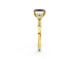 Yellow gold Fancy Black Radiant Cut Brilliant Three-Stone Pave Band with Four-Prong Setting_2