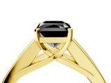 Yellow gold Fancy Black Radiant Cut Cut Channel Set Solitaire Ring with Four-Prong Setting_4