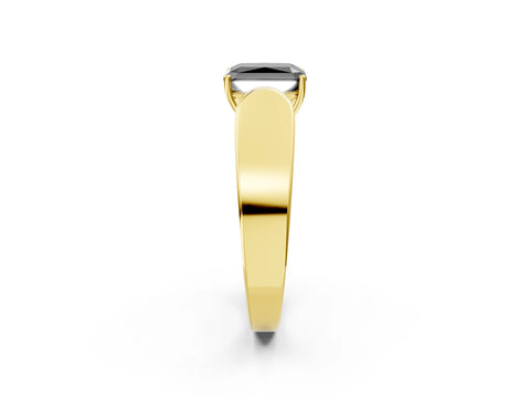 Yellow gold Fancy Black Radiant Cut Cut Diamond Channel Set Solitaire Ring with Four-Prong Setting_2