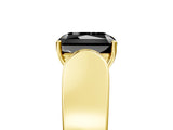 Yellow gold Fancy Black Radiant Cut Cut Diamond Channel Set Solitaire Ring with Four-Prong Setting_5