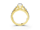 Yellow gold Fancy Black Radiant Cut Cut Diamond Engagement Ring with Pavé Band and Four-Prong Setting_3