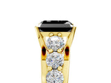 Yellow gold Fancy Black Radiant Cut Cut Diamond Engagement Ring with Pavé Band and Four-Prong Setting_5