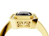 Yellow gold Fancy Black Radiant Cut Cut Halo Pavé Diamond Ring_4
