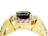 Yellow gold Fancy Black Radiant Cut Cut Halo Split Shank Prong Set Ring_4